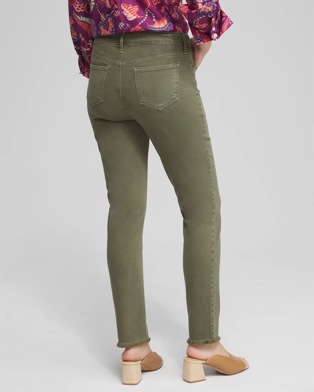 Girlfriend Fray Hem Ankle Jeans