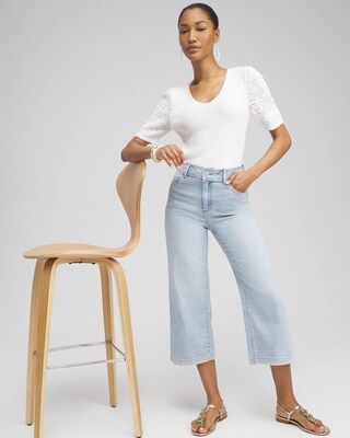 Wide Leg Cropped Trouser Jeans