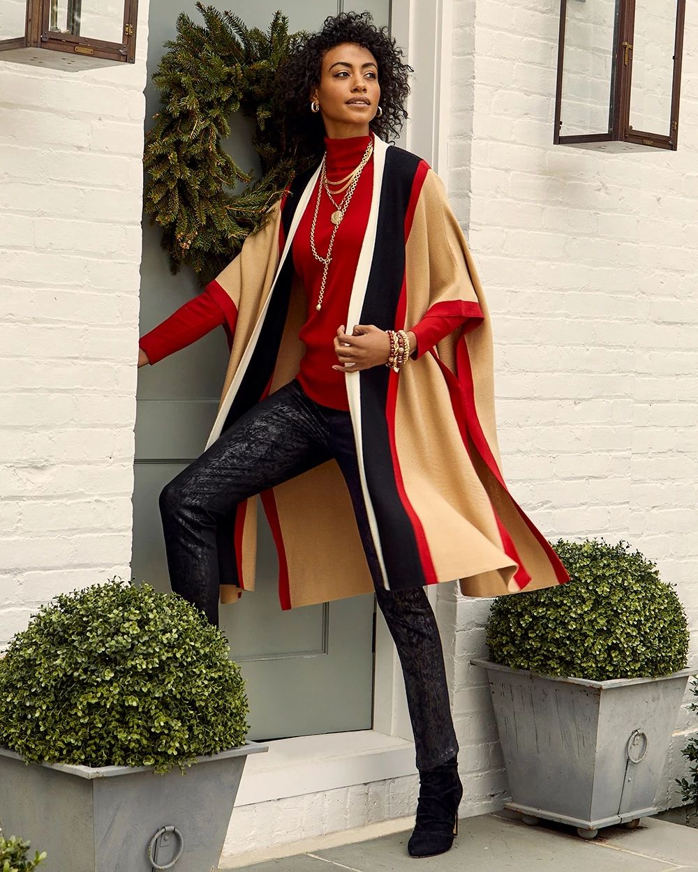 Colorblock Ruana Wrap