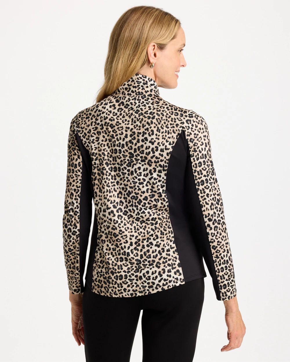 Zenergy® UPF Animal Print Half-Zip Polo click to view larger image.
