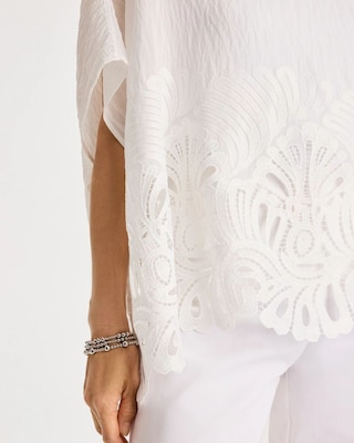 Crochet Lace Hem Poncho click to view larger image.