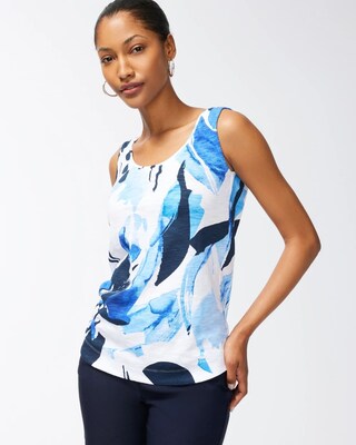 Floral Print Cotton Slub Tank