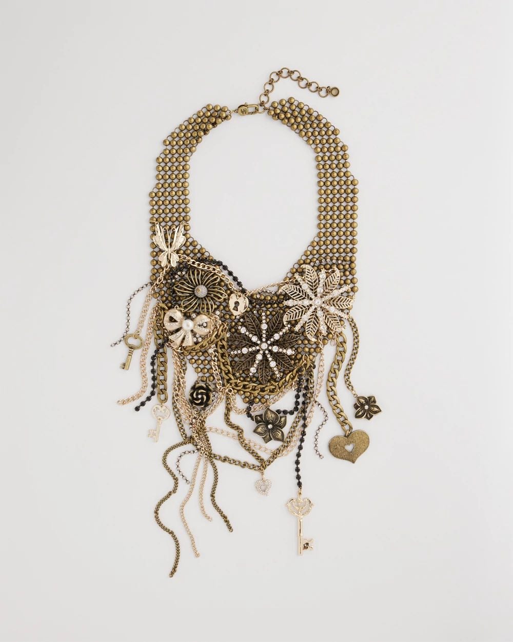 Chico’s Originals Lock & Key Floral Statement Necklace