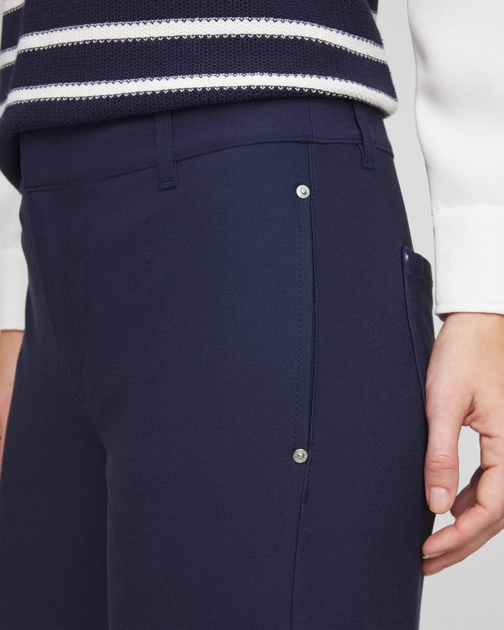 Cotton Straight Ankle Trousers