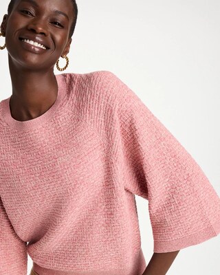 Cotton-Blend 3/4 Sleeve Pullover click to view larger image.