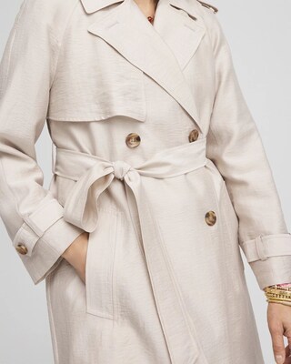 Petite Double-Breasted Trench Coat click to view larger image.
