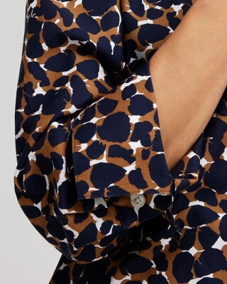 No Iron™ 3/4 Sleeve Mosaic Print Shirt