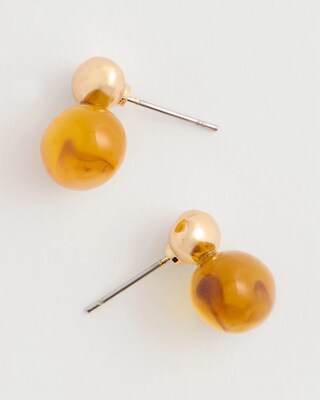 Amber Resin Stud Earrings click to view larger image.