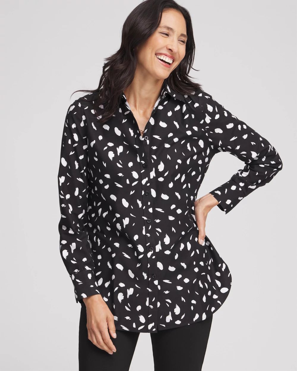 No Iron™ Dot Print Shirt