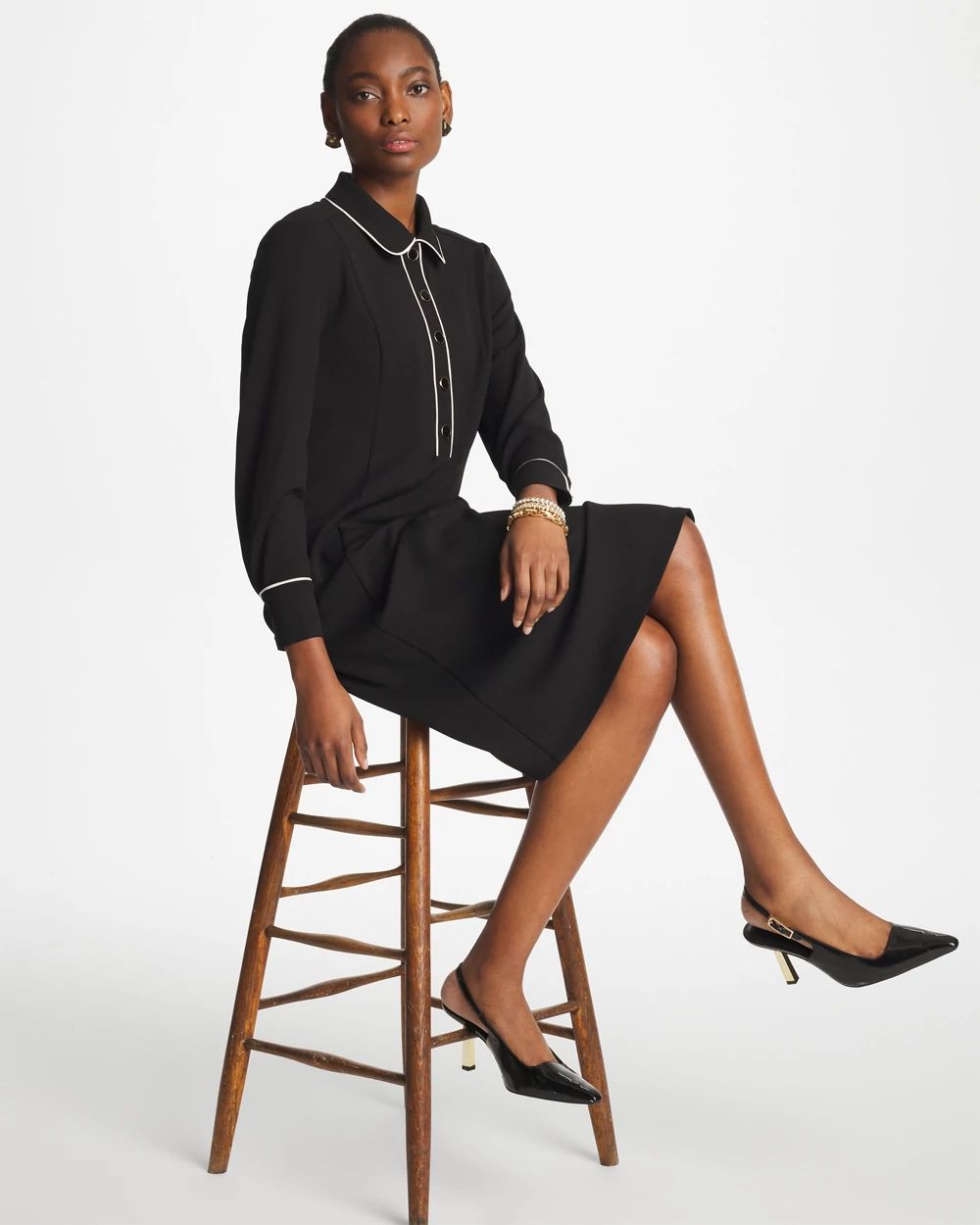 Piping Shirtdress click to view larger image.