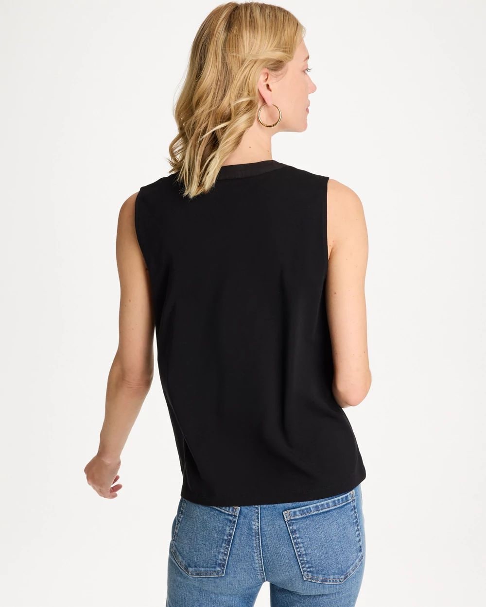 Cotton-Stretch Notch Neck Tank click to view larger image.