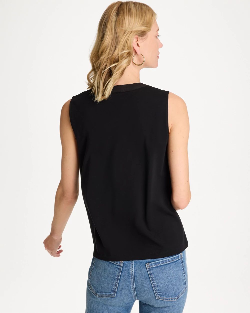 Cotton-Stretch Notch Neck Tank click to view larger image.