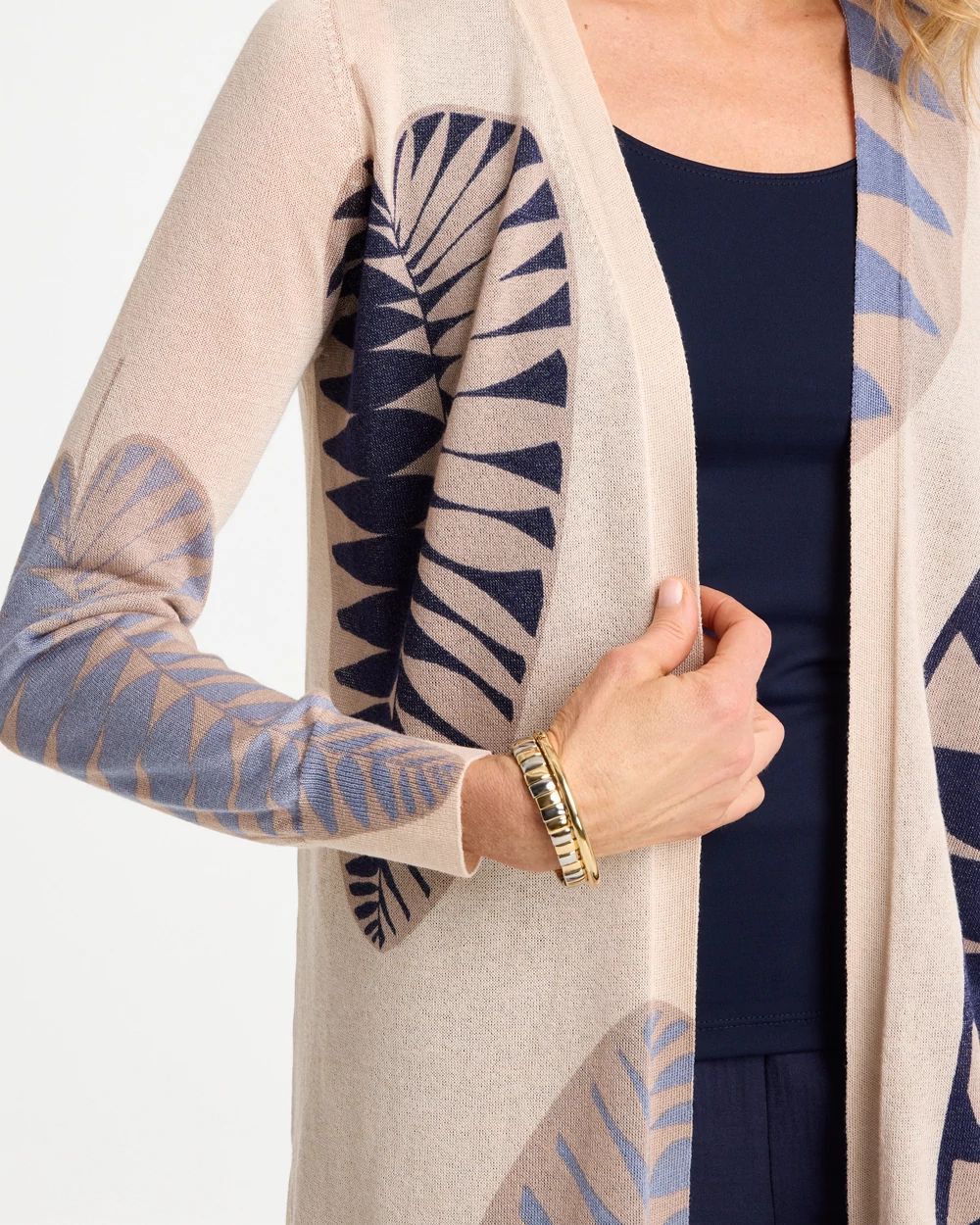 Long Leaf Print Summer Romance Cardigan click to view larger image.