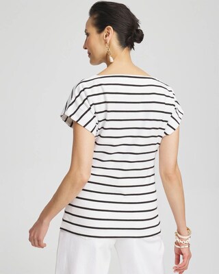 Stripe Modern Cap Sleeve Tee