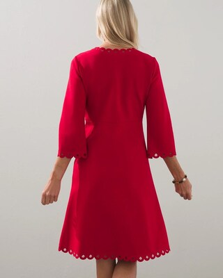Ponte Openwork Trim Dress