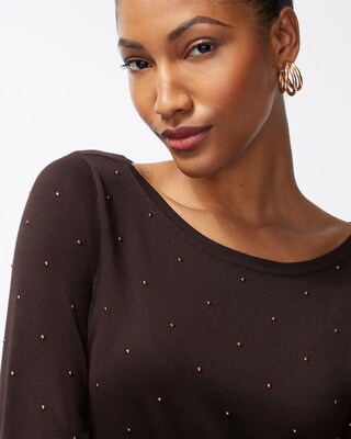 Spun Rayon Studded Pullover