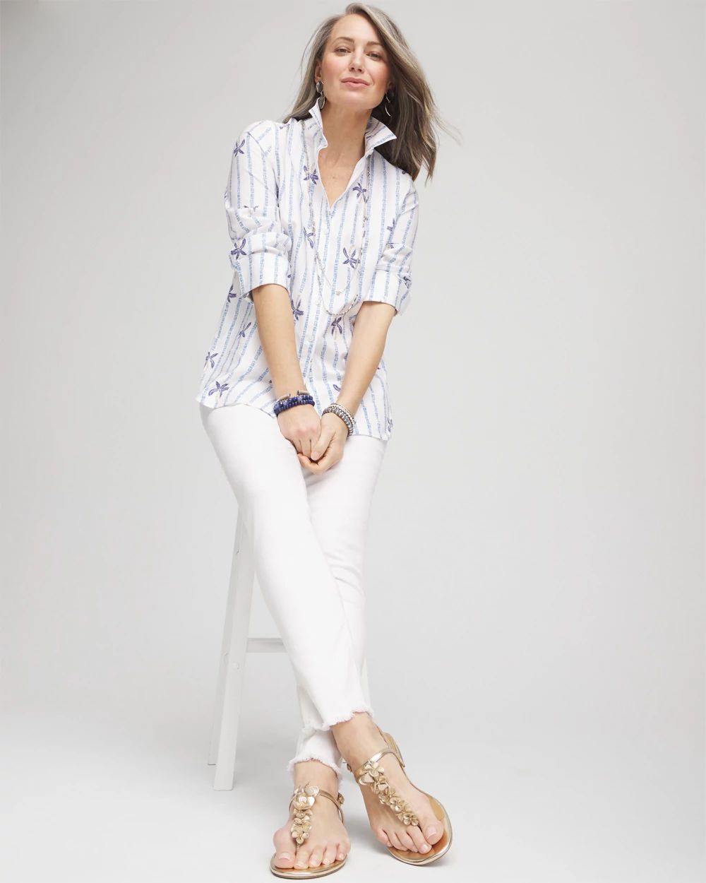 No Stain Girlfriend Fray Hem Ankle Jeans