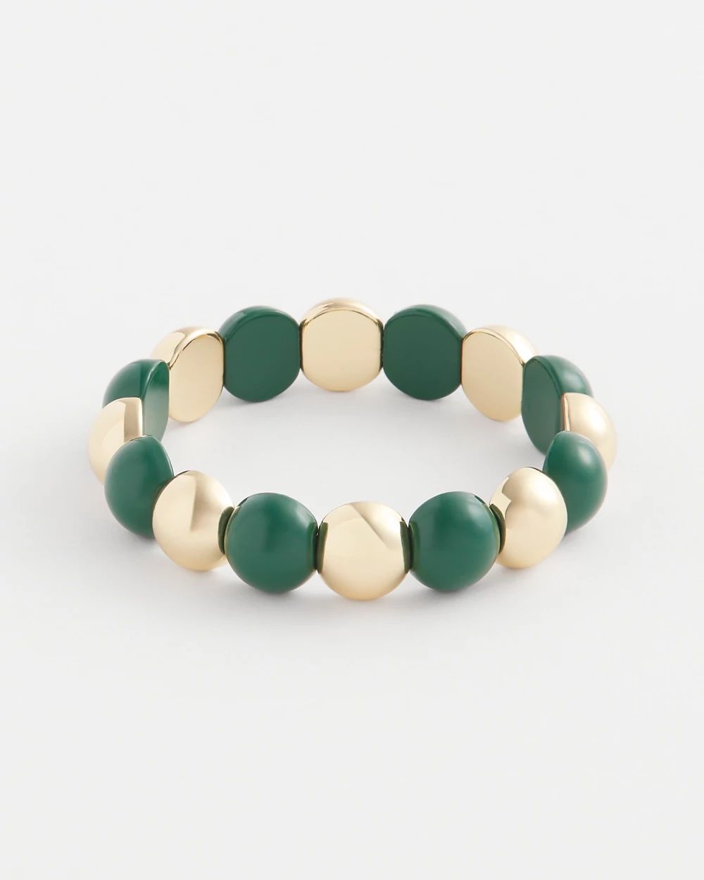 Green Beaded Stretch Bracelet