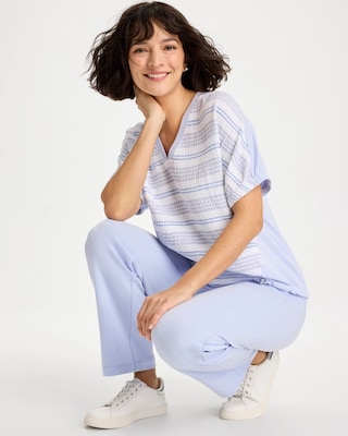 Zenergy® Striped Gauze Lounge Shirt click to view larger image.