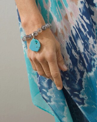 Turquoise and Agate Stretch Bracelet