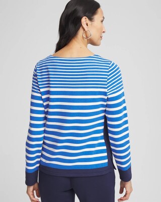 Zenergy® Striped Boatneck Mariner Tee click to view larger image.