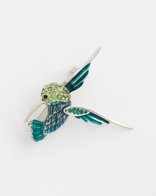 Sparkly Blue Hummingbird Brooch click to view larger image.