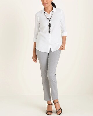 No-Iron Linen Roll-Tab Sleeve Shirt