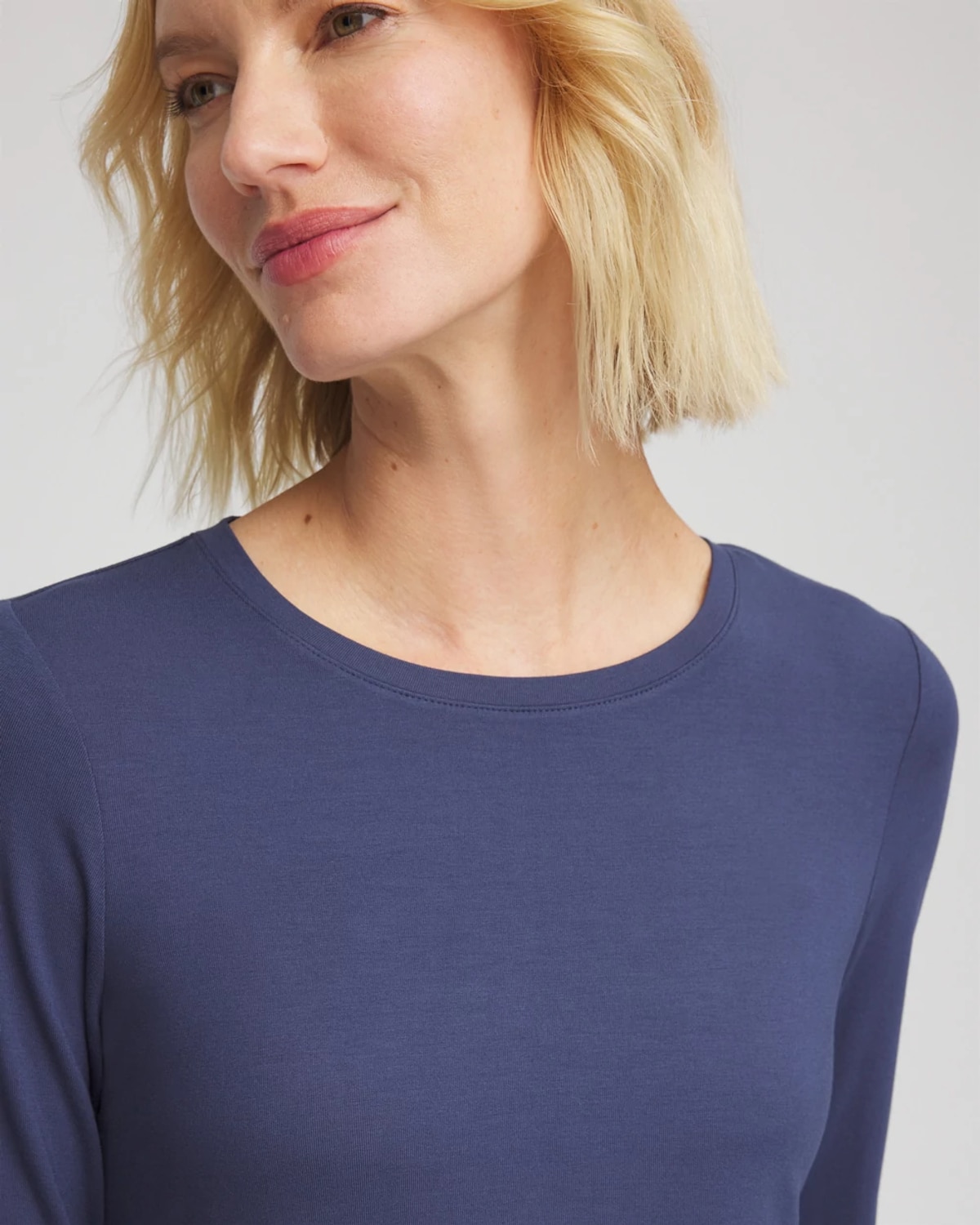 Chico's Touch Of Cool Layering Tee In Indigo Sky In Blue