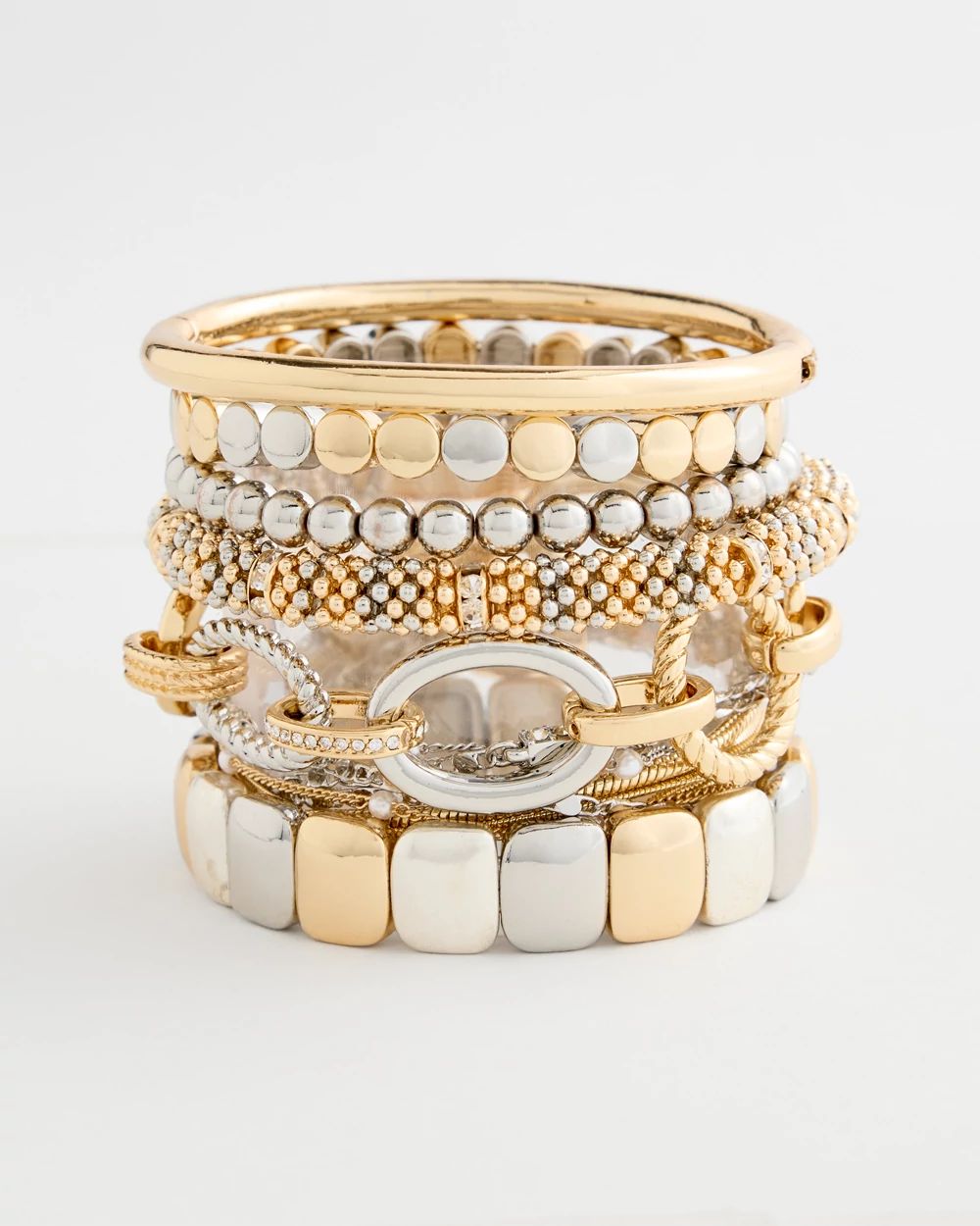 Mixed Metal Beaded Bracelet click to view larger image.