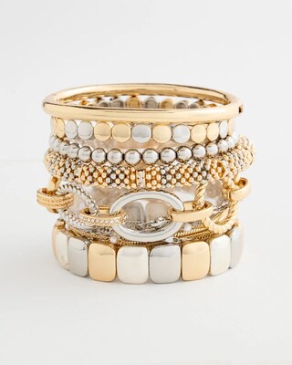 Mixed Metal Beaded Bracelet click to view larger image.