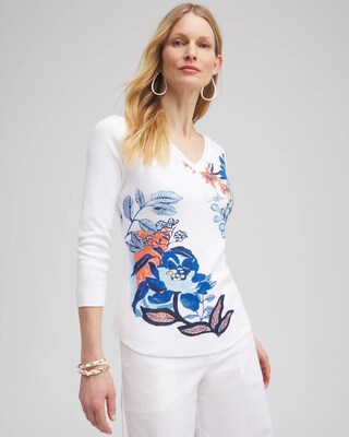 Floral Everyday 3/4 Sleeve Tee