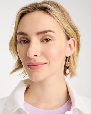 Flower Beaded Drop Earrings click to view larger image.