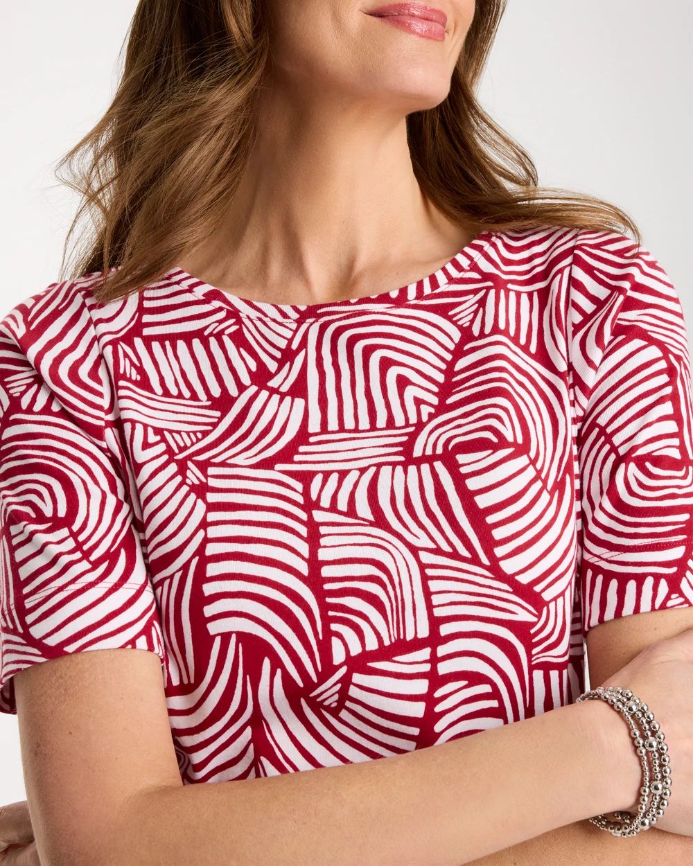 Geo Pima Elbow Sleeve Tee click to view larger image.