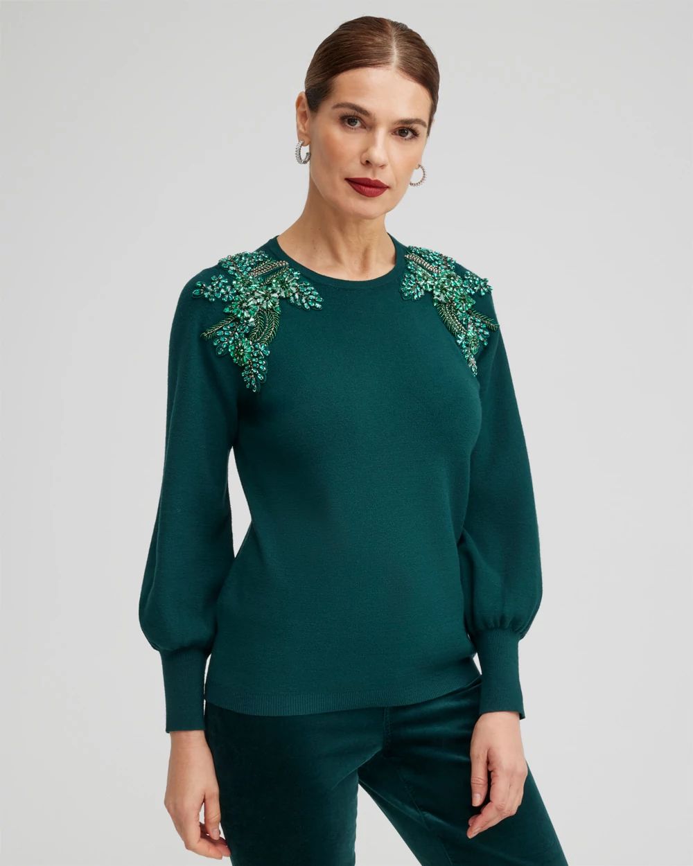 Gem Embellished Pullover Sweater