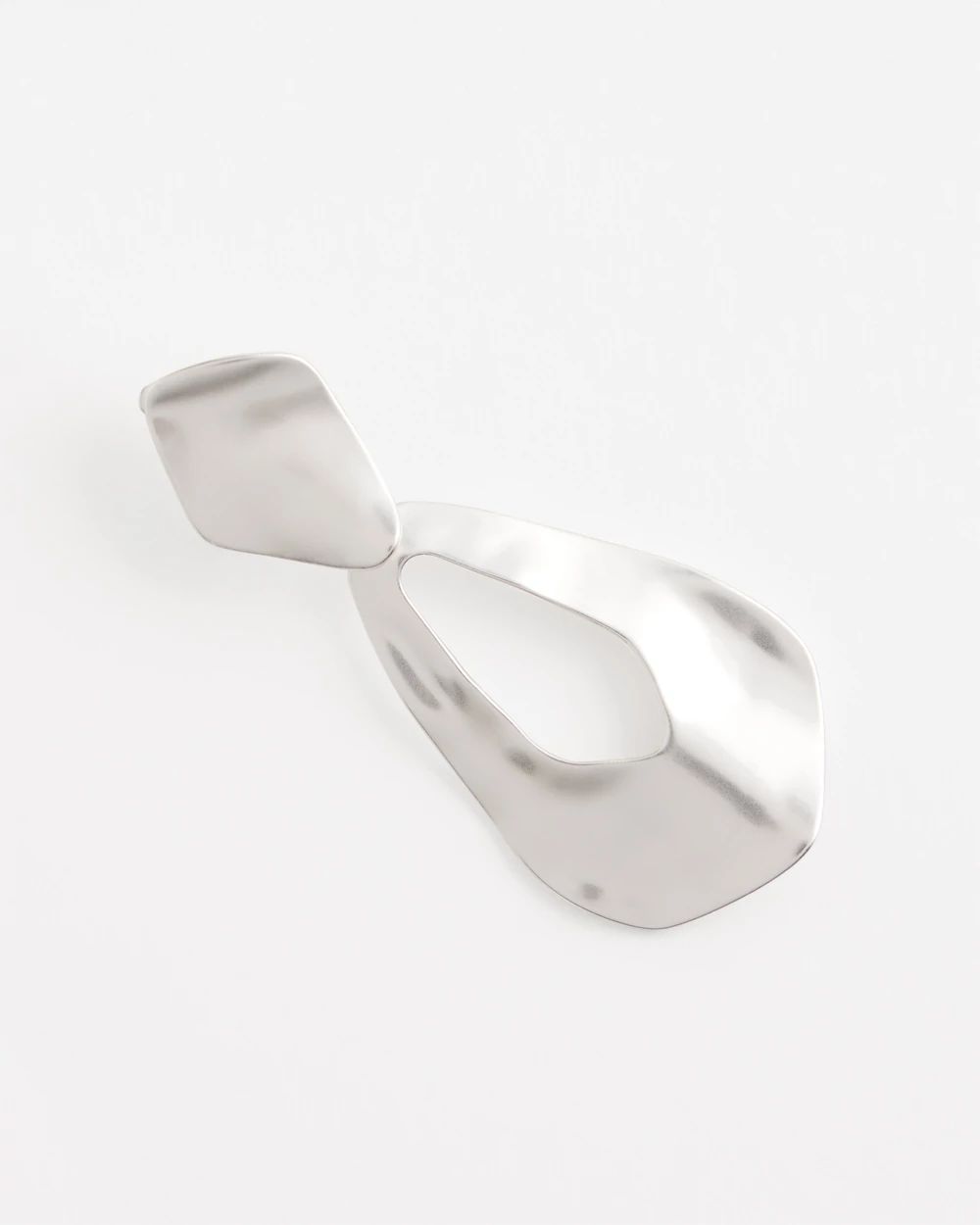No Droop™ Hammered Silver Tone Teardrop Clip Earrings