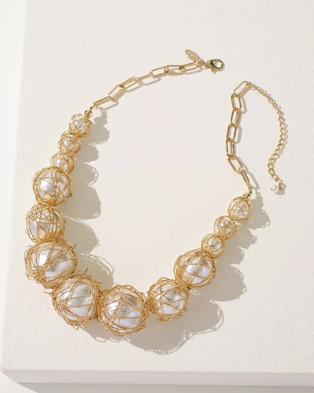 Faux Pearl Statement Necklace