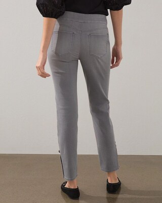 Pull-on Button Hem Ankle Jeggings