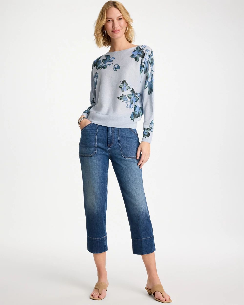 High Hem Crop Jeans click to view larger image.