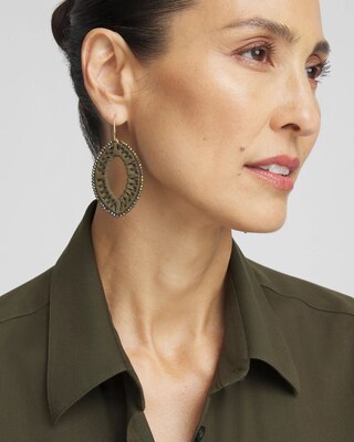 No Droop® Olive Faux Suede Earrings