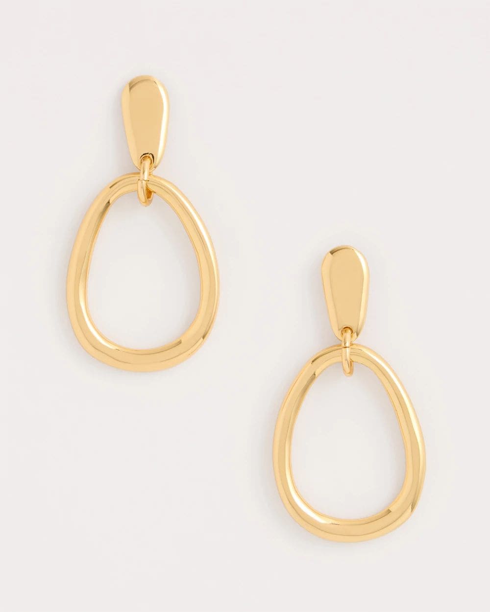 Goldtone Open Circle Drop Earrings