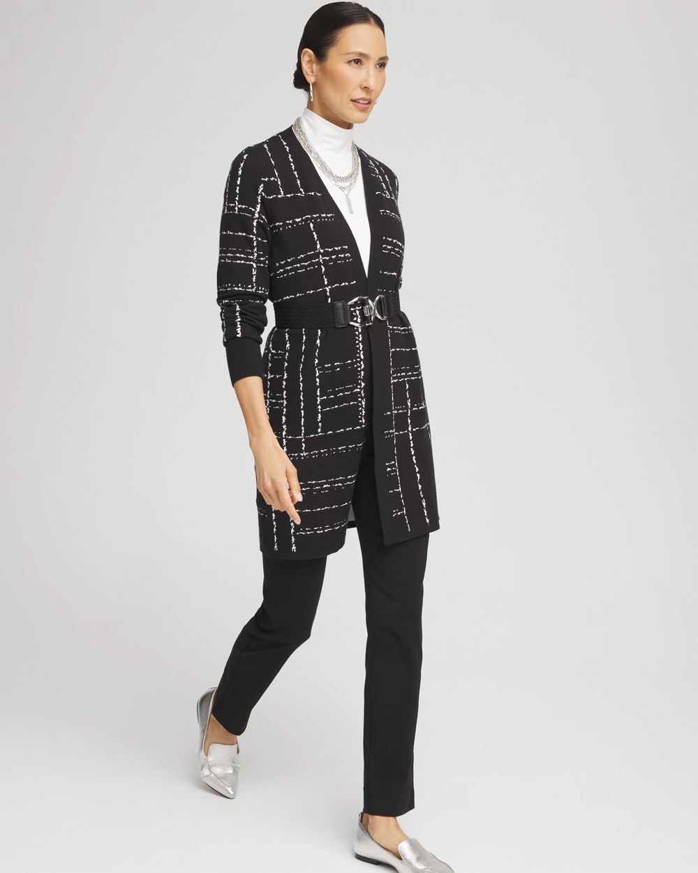 Black & White Check Cardigan