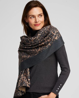 Animal Print Oblong Scarf