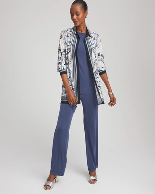Travelers™ Collection Paisley Mesh Shirt Jacket click to view larger image.