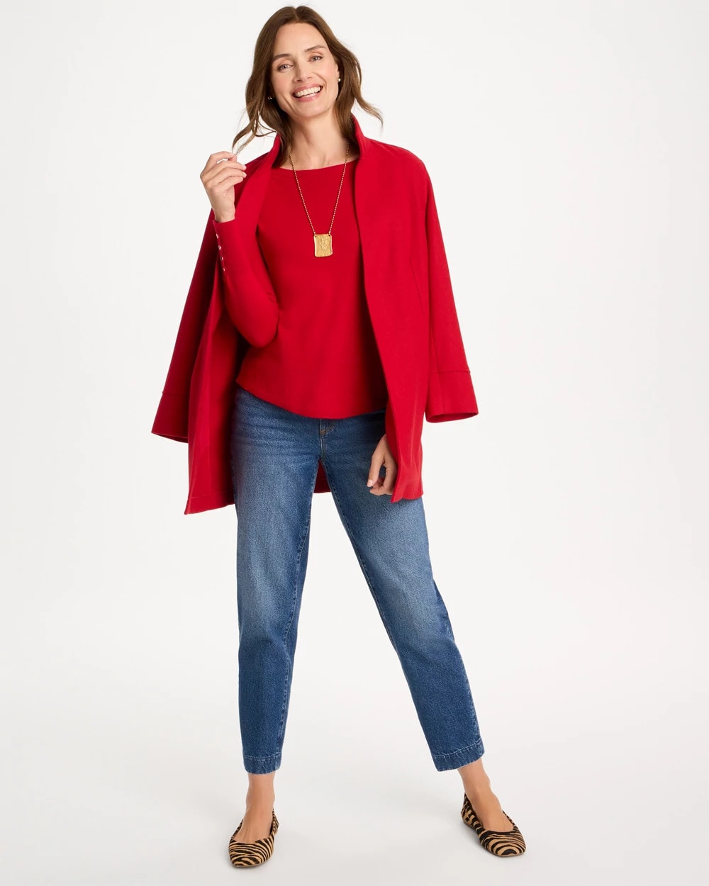 Chico's Ella Bateau Pullover Sweater In Carmine Red In Carmine Red