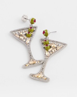 No Droop™ Embellished Martini Earrings