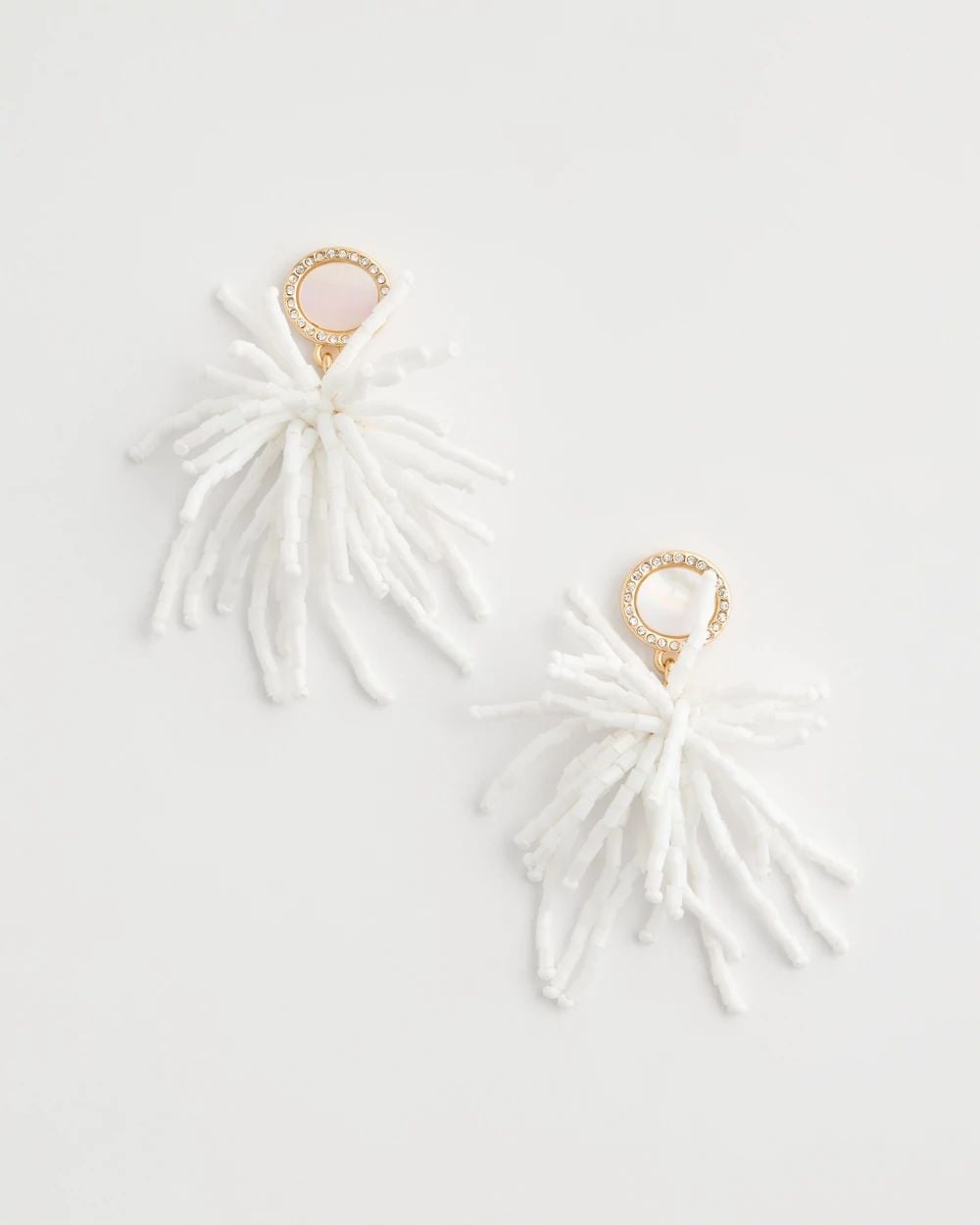 White Shell Firework Earrings