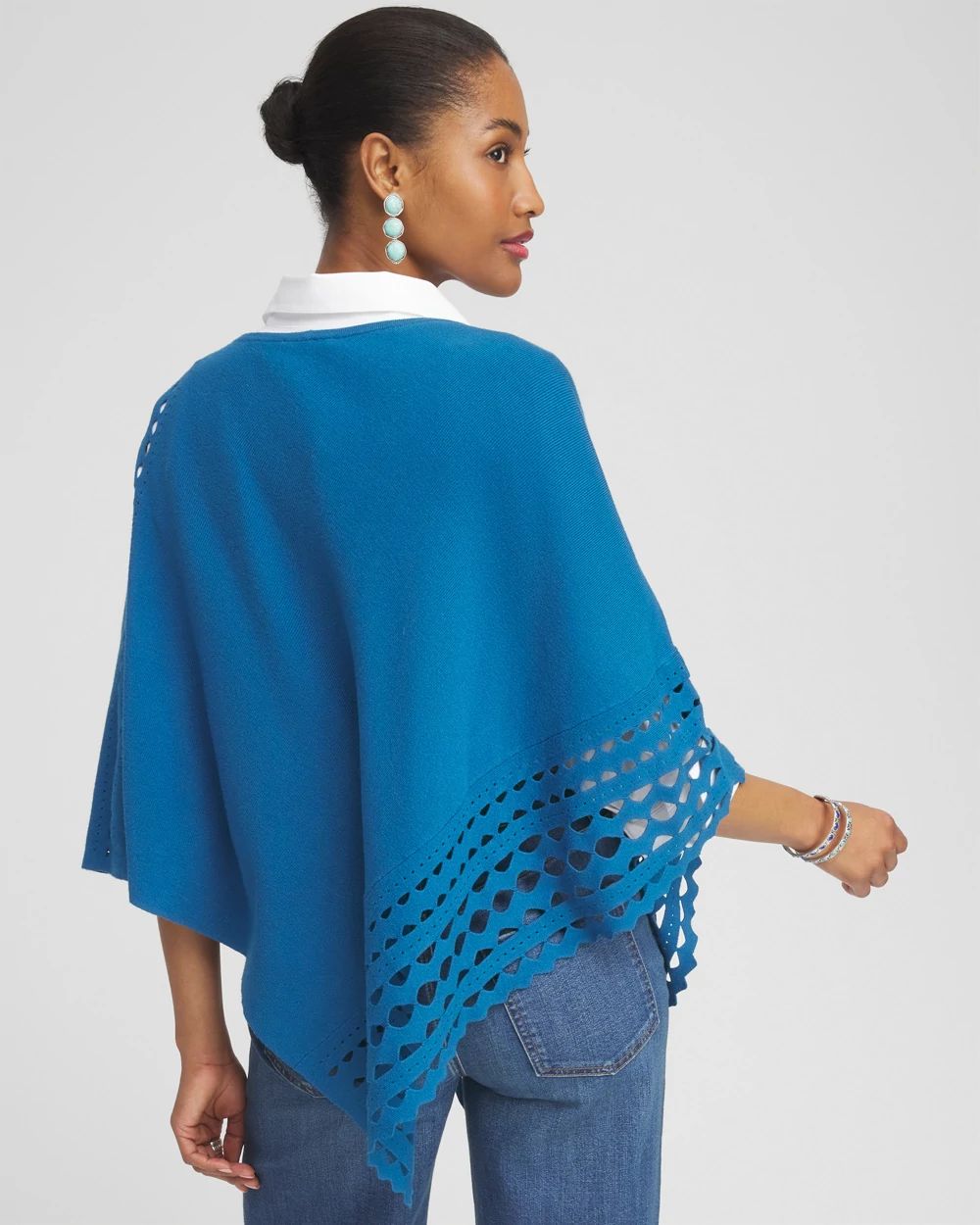 Asymmetrical Cutwork Poncho click to view larger image.