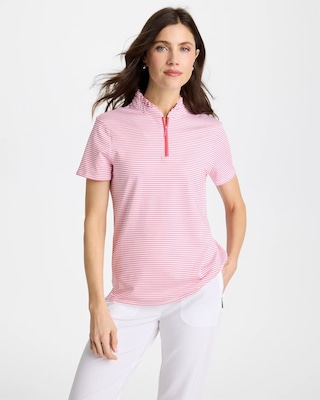 Zenergy® UPF Ruffle Striped Half Zip