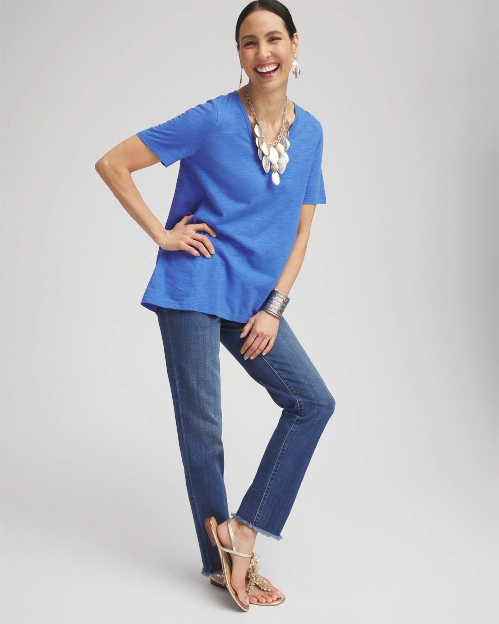 Slub V-Neck Tee