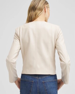 Faux Leather Ponte Detail Jacket